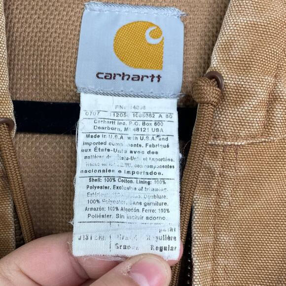 Carhartt J131 Thermal Lined Canvas Full Zip Hooded Jacket Men's size XL - Picture 11 of 16